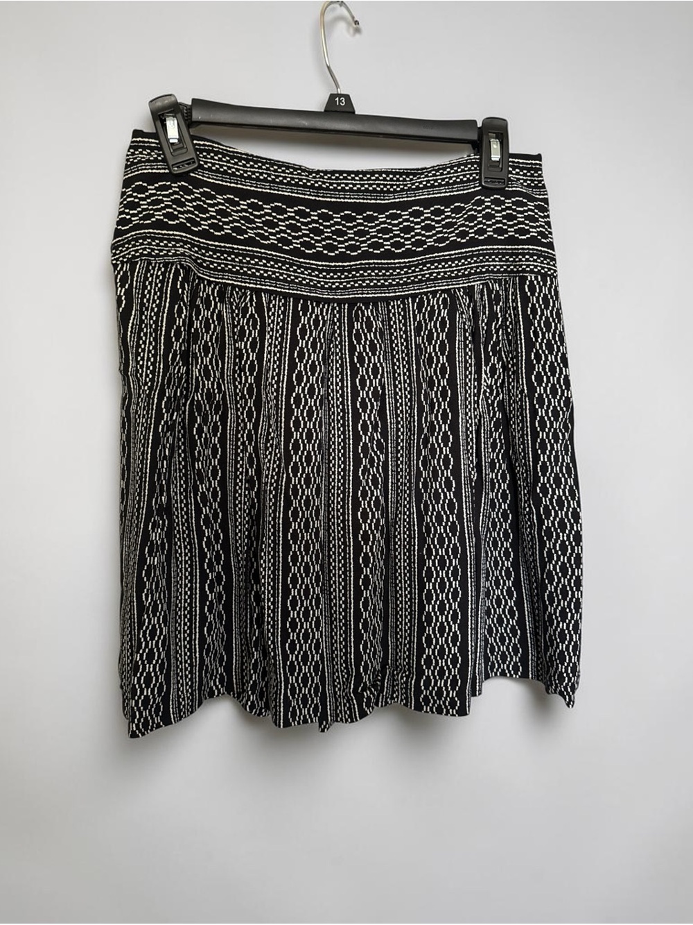 Black & White Textured A-Line Skirt